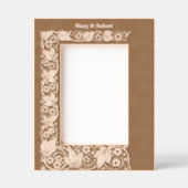 Cadres Gravés Bordure de vigne de fleurs roses (Recto)