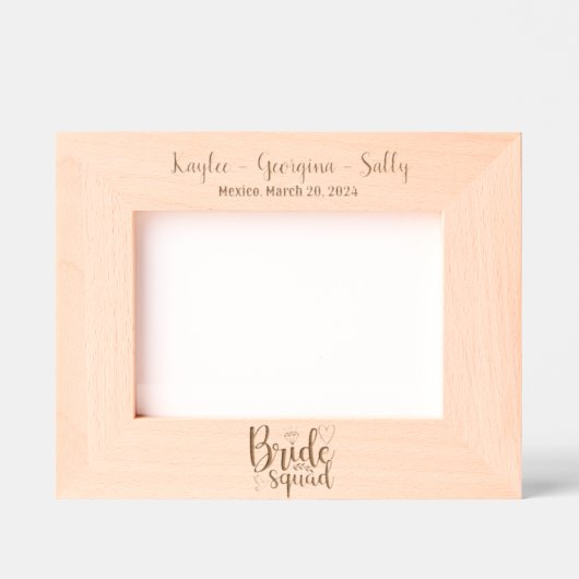 Cadres Gravés Bride Squad Mariage Bridesmaitres (Recto)