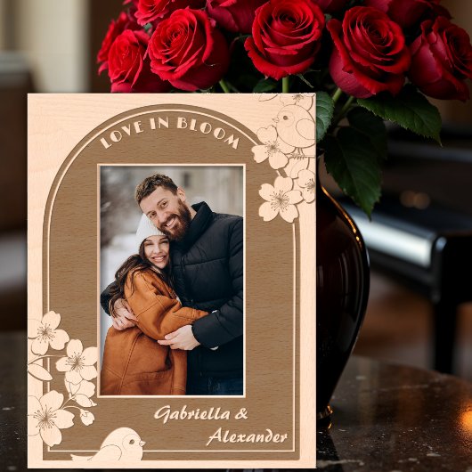 Cadres Gravés Cadeau romantique pour couples - Petits oiseaux fl