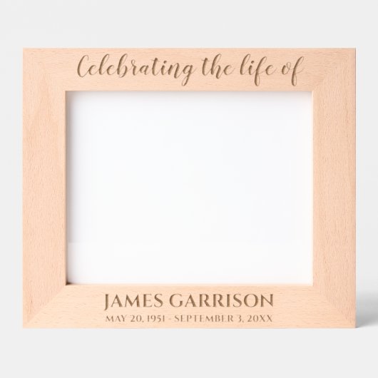 Cadres Gravés Célébration De La Vie De La Photo Mémorial (Recto)
