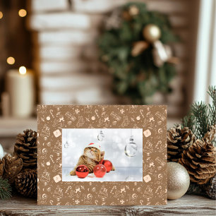 Cadres Gravés Chat de Noël en bois