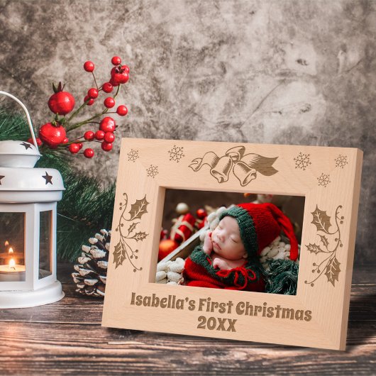 Cadres Gravés Christmas Bells Holly Flakes Feuille Custom
