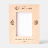 Cadres Gravés Christmas Custom Nom de famille Tree Snowflakes 4x (Recto)