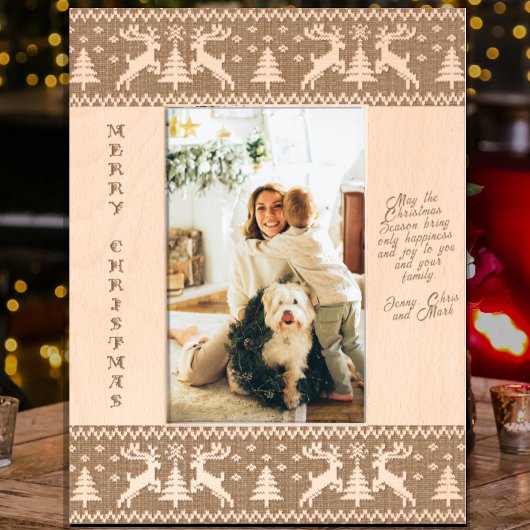 Cadres Gravés Christmas reindeers jersey sweater pattern