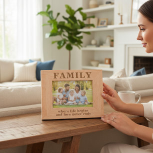 Cadres Gravés Citation Familiale Simple Typographie Moderne