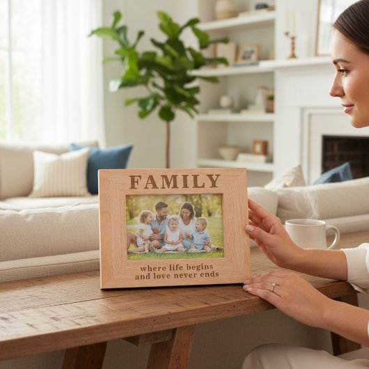 Cadres Gravés Citation Familiale Simple Typographie Moderne