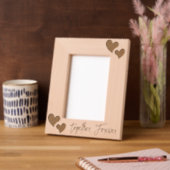 Cadres Gravés Coeurs Élégants Avec Texte Personnalisé (Gauche)