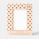 Cadres Gravés Coeurs Golden Mariage Anniversaire 50ème texte per (Recto)
