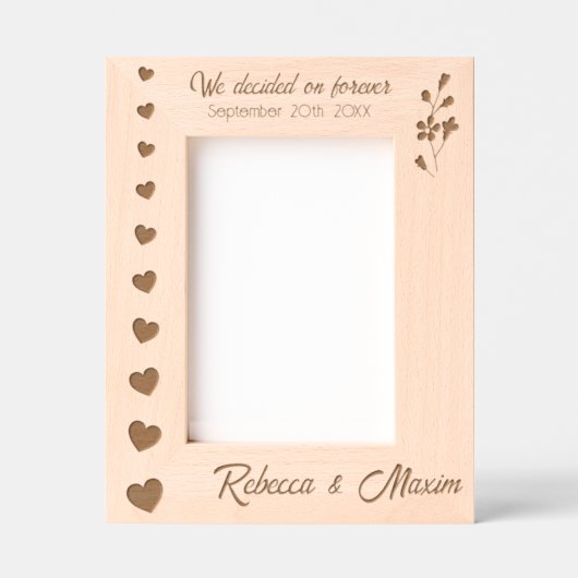 Cadres Gravés Coeurs mariages Nous avons décidé sur Forever Cust (Recto)