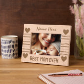 Cadres Gravés Coeurs mignons et art géométrique, Best Mom Ever