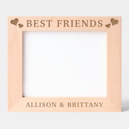 Cadres Gravés Coeurs personnalisés meilleurs amis (Recto)