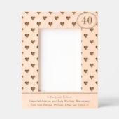 Cadres Gravés Cœurs Rubis Anniversaire de Mariage 40 ans Texte P (Recto)