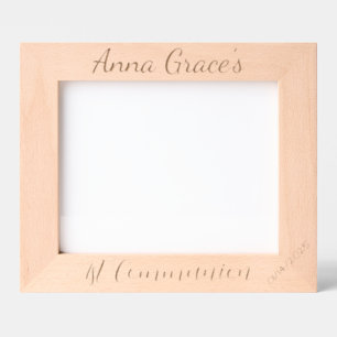Cadres Gravés Communion Personnalisée, Baptême, Minimaliste, 10x