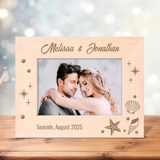 Cadres Gravés Coquillages et perles de poisson étoilé 7x5