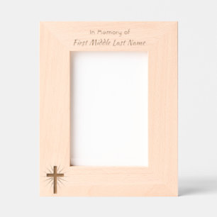 Cadres Gravés Croix Chrétienne Crucifix Mémorial Cadeau