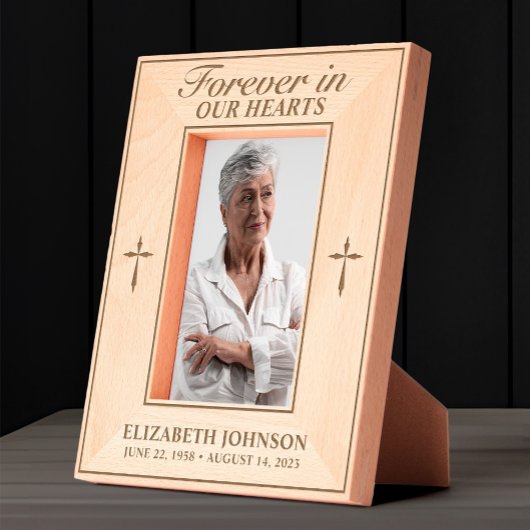 Cadres Gravés Croix de la photo commémorative pour toujours dans