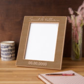 Cadres Gravés Custom Date & Names Rustic Wood (Gauche)