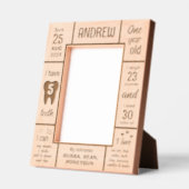 Cadres Gravés Custom First Birthday Milestone Baby Photo Wooden  (Gauche)
