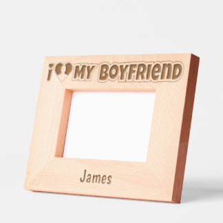 Cadres Gravés Custom I Love My Boyfriend - Ajouter photo et nom
