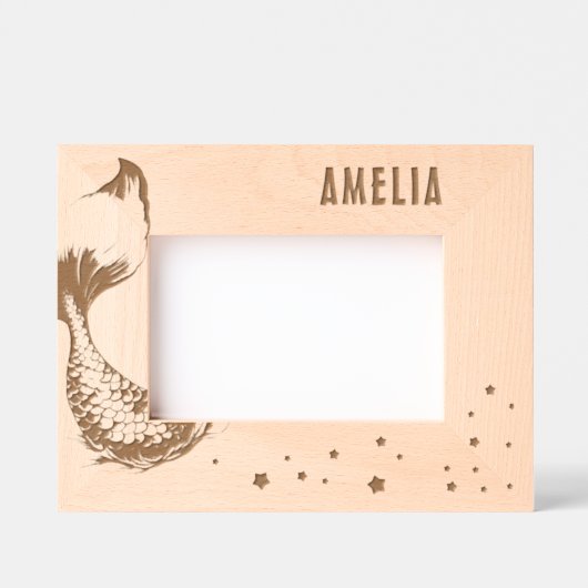 Cadres Gravés Cute Mermaid Queue Stars Girl Photo (Recto)