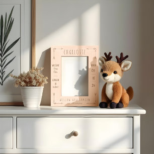 Cadres Gravés Cute Minimal Flèches Boho Nouveau-né Statistiques 