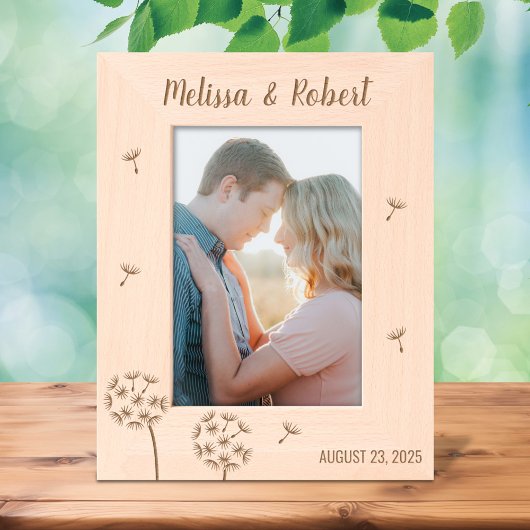 Cadres Gravés Dandelion Fleurs Couple Anniversaire 5x7