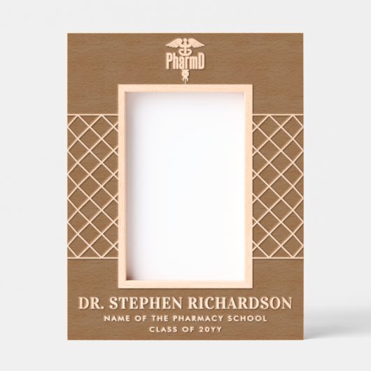 Cadres Gravés Docteur en pharmacie PharmD personnalisé (Recto)