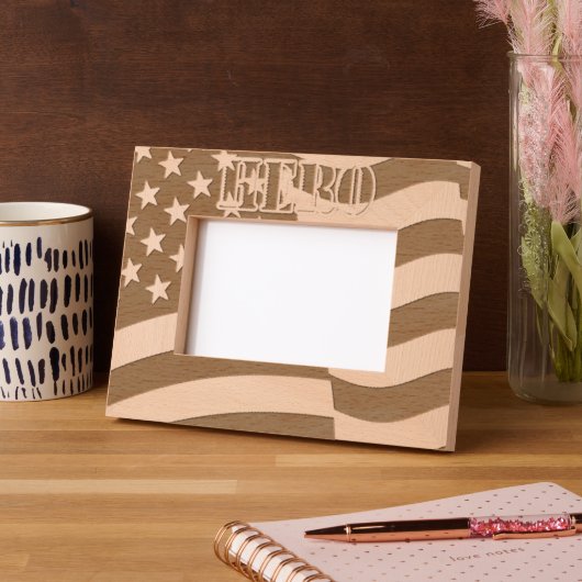 Cadres Gravés Drapeau américain (Gauche)