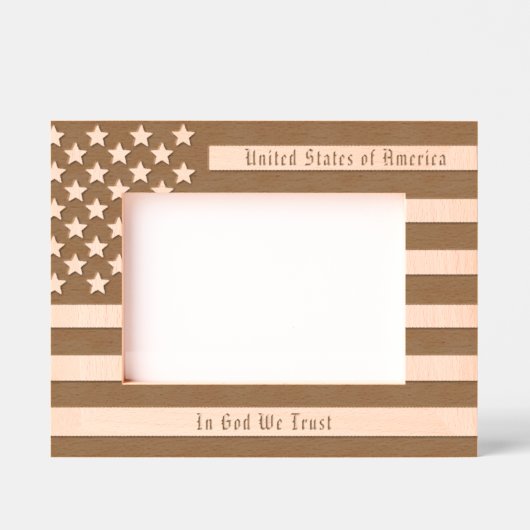 Cadres Gravés Drapeau américain personnalisé et devise américain (Recto)