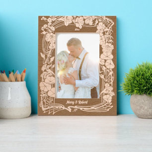 Cadres Gravés Elégant Art Nouveau Botanique Frontière Florale