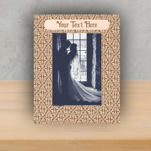 Cadres Gravés Elégant Damask Design Scrolls gravés sur noir