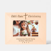 Cadres Gravés Elégant Moderne Personnalisé Christening Cross Art