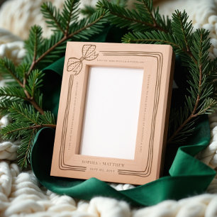 Cadres Gravés Élégant Noël Bow ruban Mariage Vows Keepsaké