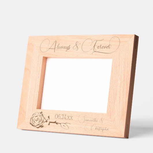 Cadres Gravés Élégant Rose Toujours & Forever Moyen Mariage (Gauche)