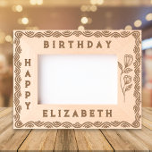 Cadres Gravés Elégante Décorée Bordure Anniversaire Avec nom