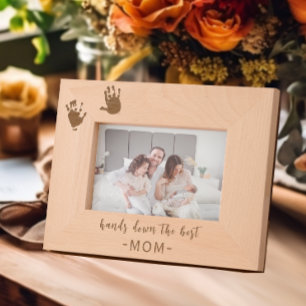 Cadres Gravés Empreintes à main personnalisées Meilleure maman