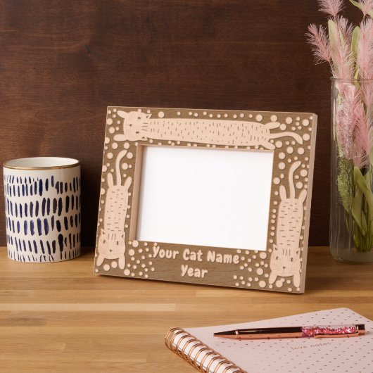 Cadres Gravés Étirement de chats (Gauche)