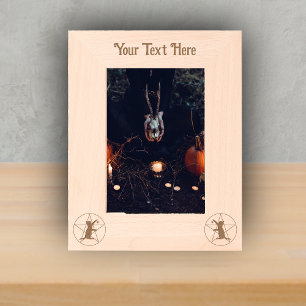 Cadres Gravés Étoile de danger de chat noir en sorcière circulai