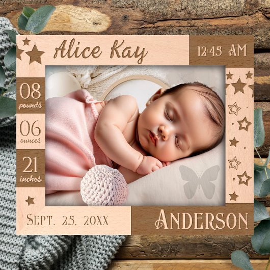 Cadres Gravés Étoiles et script de statistiques sur les bébés