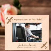 Cadres Gravés Félicitations au pilote solo et à l'avion sur mesu