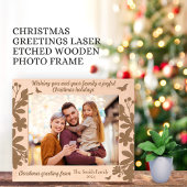 Cadres Gravés Fêtes de Noël Salutation Laser Etched Photo