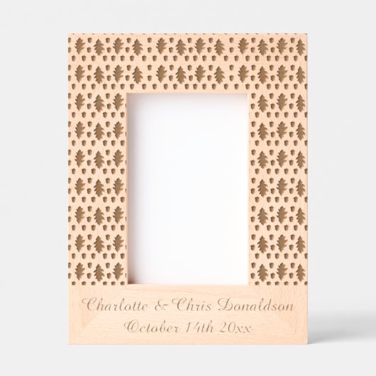 Cadres Gravés Feuilles de chêne et Acorns Automne Mariage d'auto (Recto)