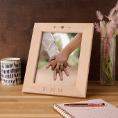 Cadres Gravés Fiançailles/Mariage Date Flèche coeur