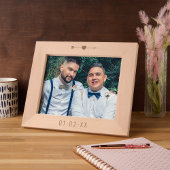 Cadres Gravés Fiançailles/Mariage Date Flèche coeur horizontale