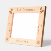 Cadres Gravés First Christmas Holly, Sucres de canne, Afficher l (Gauche)