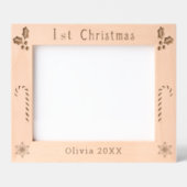 Cadres Gravés First Christmas Holly, Sucres de canne, Afficher l (Recto)