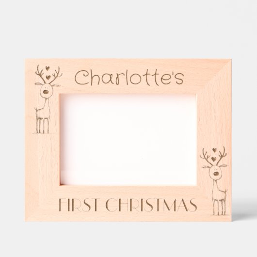 Cadres Gravés First Christmas, Personalized 7 x 5" Landscape (Recto)
