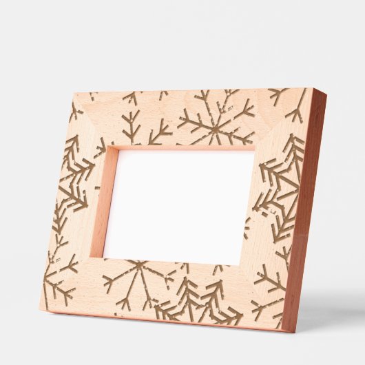 Cadres Gravés Flocon de neige rustique en bois (Gauche)