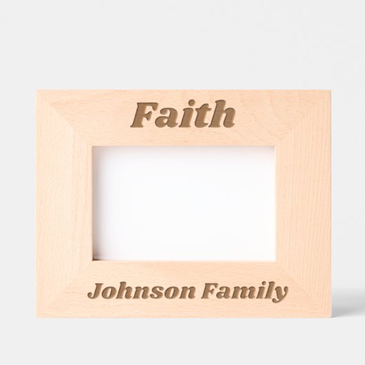 Cadres Gravés Foi Nom Simple Mignonne Moderne Script de famille (Recto)