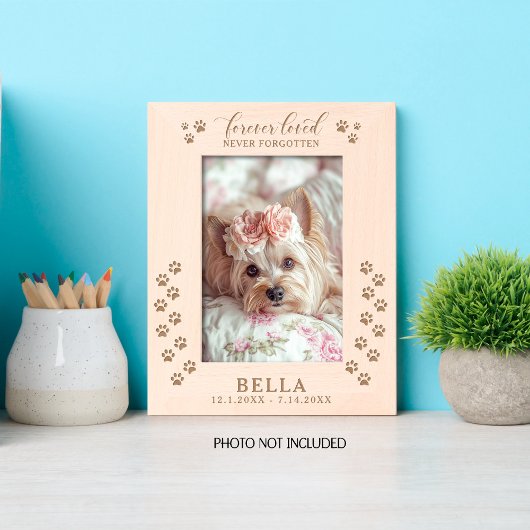 Cadres Gravés Forever Loved Never Forgotten Dog Paws